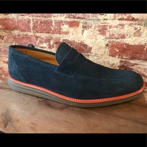 Sandro Moscoloni Blue Suede Penny Loafer - 10.5